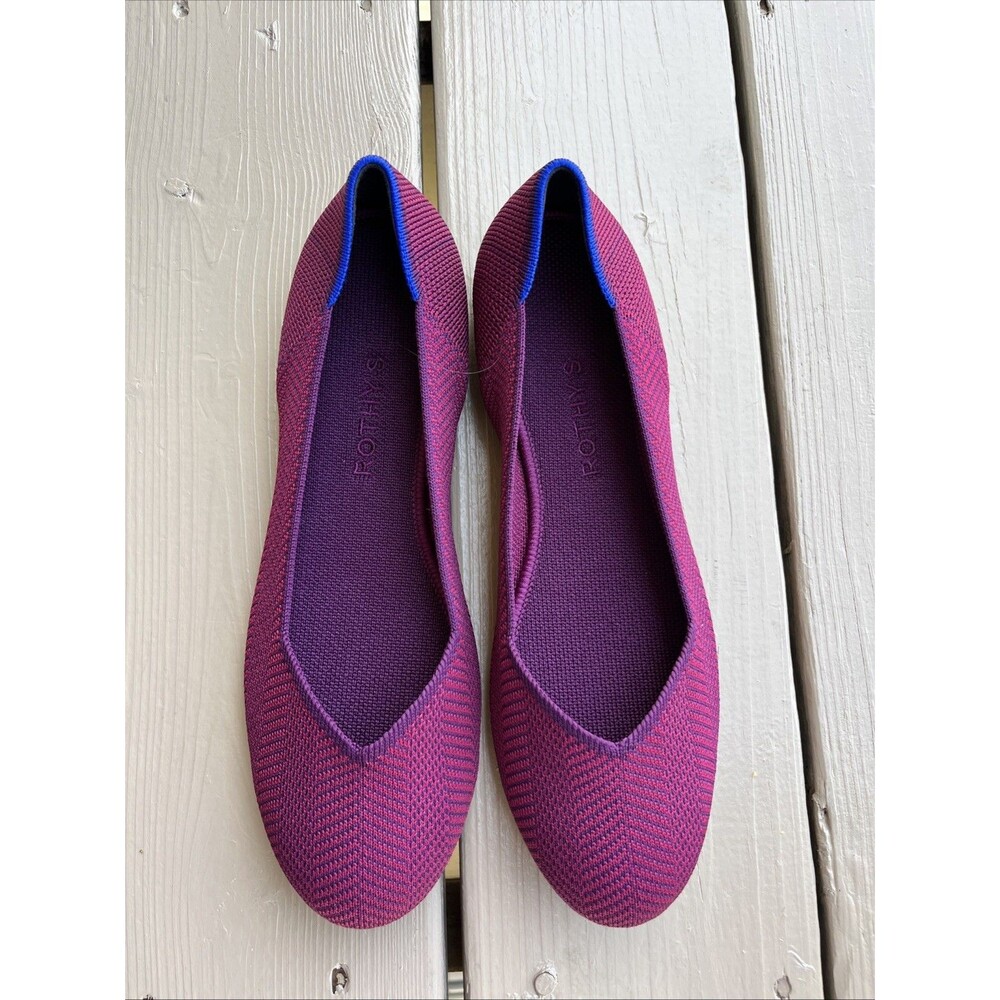 ROTHY’s The Flat Cabernet Herringbone Round Toe Slip On Knit Ballet Flats 9.5